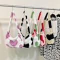 Miniatyrbillede 2 af 4: Retro Leopard Print Dame Taske Blød Plys Skuldertaske Dame Stor Kapacitet Rejsetaske Vinter Varm Fluffy Tote Taske