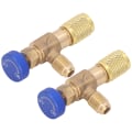 Miniatyrbillede 8 af 8: 2 STK Køleventil Aircondition Kølemiddelkontrolventil Fluorpåfyldningsadapter til R22 R404 R407 1/4SAE gevind