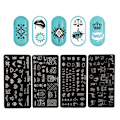Miniatyrbillede 6 af 8: Neglestempling Plader Stencils Mønster DIY Negle Printing Stempling skabelon Manicure Tool05-08