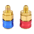 Miniatyrbillede 4 af 6: R134a Auto Car Quick Coupler Connector Messing Adaptere Low & High Side AC Manifold
