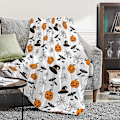 Miniatyrbillede 2 af 5: Tæppe Halloween Dekoration Græskar Fleece Letvægts Kast Gaver Til Fødselsdag Jul Bløde Flanelltæpper Til Alle Sæsoner Seng Sofa-40x50 Tommer