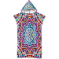 Miniatyrbillede 1 af 4: Boho strandhåndklæde: Mikrofiberkåbe med hætte til svømning og surfing (unisex)