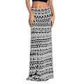 Miniatyrbillede 5 af 5: Leopard Print Bohemian Maxi Kjole til Kvinder M Safflower på sort baggrund