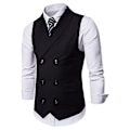 Miniatyrbilde 2 av 3: Stilig dobbeltknappet dressvest for menn i svart