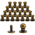 Pikkukuva 1 / 5: Kaulusnappi - 25 kpl pakkaus - Elinikäinen takuu - Pyöreä kaulusnappi - Koko 6X8MM - Pronssinvärinen messinkiruuvikaulusnappi nahkaniiteille/vyölle/Sh