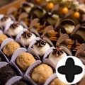 Miniatyrbillede 3 af 3: 100 stk. Kraft Papir Pap Holder Chokoladebakke Chokolade Ruminddelt Bakke