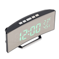 Miniatyrbild 2 av 8: LED digital klocka 3 nivåer Ljusstyrka Snooze USB Batteridriven Elektronisk spegelväckarklocka med Temp Fuktighet Display Grönt ljus