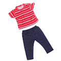 Miniatyrbild 5 av 8: 18-tums dockkläder Outfit Nyfödda babydockor Kläder Set Barn Barn Födelsedagspresent Röd Vit Randig
