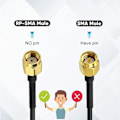 Miniatyrbillede 5 af 5: Dual Band WiFi 2.4GHz 5GHz 5.8GHz 9dBi Magnetisk Base MIMO RP-SMA Han Antenne 2 Pakke til WiFi Router Trådløst Kort USB Adapter Sikkerheds IP Kamera