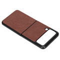Pikkukuva 7 / 8: Nahkakotelo Samsung Galaxy Z Flip 3 -puhelimelle, naarmuuntumaton, iskunkestävä suojus, ruskea