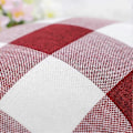 Miniatyrbilde 2 av 5: Sett med 2 Farmhouse Buffalo Check Plaid Pynteputetrekk Putetrekk Polyester Lin for Julehjem Dekor Rød og Hvit, 45 x 45 cm