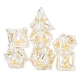 Miniatyrbillede 2 af 8: 7 stk. Metal terning sæt hult polyhedral terning robust multifunktionel til brætspil rollespil hvid guld