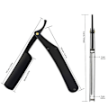 Miniatyrbilde 4 av 5: Rustfritt stål Profesjonell Barber Razor Kit - Klassisk matt finish - Salong Quality Hår- og skjeggbarbermaskin - Sammenleggbar design
