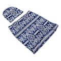 Miniatyrbild 7 av 8: Mjuk elastisk anti-skräck baby swaddle filt hatt set nyfödd wrap baby hatt set för 0 till 3 månader baby marinblå ränder
