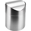 Miniatyrbilde 1 av 4: Mini Søppelbøtter for Skrivebord Stål Bord Søppelbøtte Mini Lokk Søppelkasse med Lokk for Hjemmekontor (12 * 12 * 16.5CM, 1.5L)