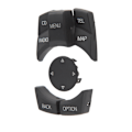 Miniatyrbild 8 av 8: 6PCS Centrala Multimedia-knappar Utsökt Yta Slät Touch Control Knob Button Cover Passar för 1 3 5 6 Serie Matt Svart