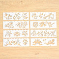 Pikkukuva 1 / 5: DIY-korttien piirustusstencil-mallit - 8 tyylikkään päiväkirjan mallin setti