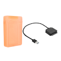 Miniatyrbilde 4 av 8: Harddiskadapterkabel HDD/SSD-omformerkabel med strømforsyning og boks EU-stik 100-240V rød