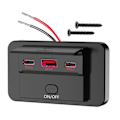 Miniatyrbillede 1 af 5: Bil USB-oplader Autocamper Oplader Stikpanel til Motorcykel Både Bus Blåt Lys-Rødt Lys Rødt Lys