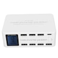 Miniatyrbillede 2 af 8: 100W 8-port USB-opladningsstation Multiport USB C-opladerstation med LCD-display til smartphones og tablets 100-240V WLX 818D EU-stik