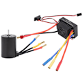 Pikkukuva 2 / 8: Vedenpitävä harjaton moottori 3650 3500KV 60A ESC-sarjalla 4 mm:n kullatulla banaaniliittimellä 1/10 RC-autoon