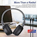 Miniatyrbillede 4 af 4: Bærbare trådløse FM-radiohovedtelefoner, genopladelig FM-radioheadsetmodtager kompatibel med møder, daglig brug W