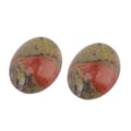 Miniatyrbillede 3 af 8: 20 stk Cabochons perler Ovale ægformede glat overflade Blomstergrøn polerede Cabochons sten til smykkefremstilling