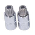 Pikkukuva 7 / 7: Triple Square Spline Bit set - 10 kpl, CR V Bit -kanta, M4-M18, 1/4in 3/8in 1/2in Drive, säilytyslaatikolla
