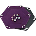Miniatyrbild 4 av 5: Tärningshållare Tärningsmatta Tärningsrullningsbricka PU Läder Tärningsbricka Hexagon Vikbar Tärningsbricka för Tärningsspel och Andra Bordsspel, Lila