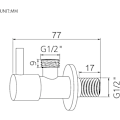 Miniatyrbilde 2 av 5: Vinkelreguleringskran med håndtak, stoppekran (1/2\" X 1/2\") for kjøkken og bad, krom