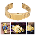 Miniatyrbild 7 av 7: Watch i rostfritt stål Quick Release Dubbellås Spänne Byte av metall watch för män Dam Guld 22mm/0,9in 22mm