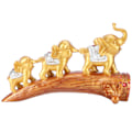 Miniatyrbillede 5 af 8: Elefant Statue Skulptur Innovativ Syntetisk Resin Ornamenter Desktop Møblering Guld