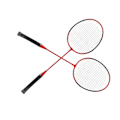 Miniatyrbild 8 av 8: LEIJIAER Badminton Racket Offensiv Järnlegering Lätt Bekväm Grepp Sports Badminton Racket Röd