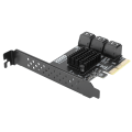 Miniatyrbild 8 av 8: Expansionskort PCIE till 6Port SATA3.0 Hårddisk 6G PCIE3.0 GEN3 4X Gränssnittshubb Adapter