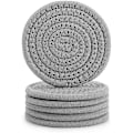 Miniatyrbillede 1 af 5: 6 stk. coasters til drikkevarer, stilfulde håndlavede flettede vævede drikkevare coasters (4,3 tommer), 100% bomuld super absorberende varmebestandige runde coasters, fantastisk Ho