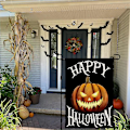 Pikkukuva 3 / 5: Pelottava Kurpitsa Halloween Puutarha Lippu - 12 X 18 Tuuman Kaksisivuinen Juutti Pihakoriste