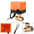 Miniatyrbilde 5 av 8: AC 220V messing elektrisk motorisert kuleventil 2-veis 3-leder 1,6Mpa gjenger DN15