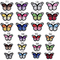 Miniatyrbillede 2 af 5: 24 Stk. Sommerfugl Broderi Sommerfugl Stryge-på-patch Sommerfugl Sy-på-patches til DIY Dekoration T-shirt Jakke Reparationspatches