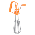 Miniatyrbillede 2 af 8: Æggepisker i rustfrit stål, plastik, håndsving, automatisk rotation, arbejdsbesparende manuel håndmixer til hjemmekøkken, madlavning, orange