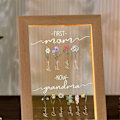 Miniatyrbilde 2 av 5: Nattlampe, Blomst, Navn, Morsdagsgave, Bilderamme, A