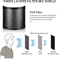 Miniatyrbillede 3 af 5: Popfilter, Professionel Tre-lags Metal Mesh Mikrofon Vindskærm Cover