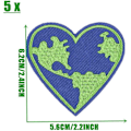 Miniatyrbillede 2 af 5: Red de la Tierra Parches para planchar con forma de corazón - Paquete de 10