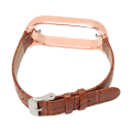 Miniatyrbild 8 av 8: Sportarmband för Mi Band 7 Mjukt PU-läder Andningsbart bytesrem för löpning Vandring Brun Gyllene