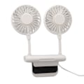 Miniatyrbillede 2 af 8: Hvid skrivebordsventilator med justerbar klemme 3 gear 360° roterende USB bordmonitor køleventilator til kontor