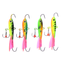 Miniatyrbillede 1 af 8: 4 stk. 20g kunstig fiskelokkemad med skarpe kroge Isfiskeri Jig-sæt fiskegrej tilbehør(1#-4#)