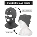 Miniatyrbild 3 av 8: 3-håls Balaclava Stickad Ansiktsmask Höst Vinter Andningsbar Varm Skidmask för Män Kvinnor Utomhus Cykling Skidåkning Löpning