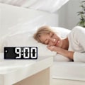 Miniatyrbild 2 av 5: Digital LED-klocka kompatibel med sovrum, elektronisk skrivbordsklocka med temperaturvisning, liten klocka blå