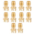 10st Mässing SMA Hona Bas Socket Jack PCB Mount 50 Ohm RF-kontakter