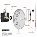 Miniatyrbild 5 av 5: 31MM Lång Axel DIY Quartz Klockurverk Mekanism Visare Vägg Quartz Klocka Reparationsverktyg Delar Ersättning