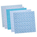 Miniatyrbillede 3 af 8: 2 sæt bomuldsstof almindelig vævning tryk klud DIY syning quiltning PatchWork 5 farver 50x50cm (blå)